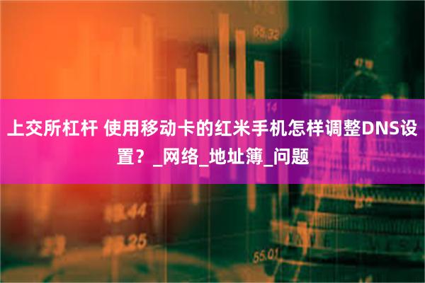 上交所杠杆 使用移动卡的红米手机怎样调整DNS设置？_网络_地址簿_问题